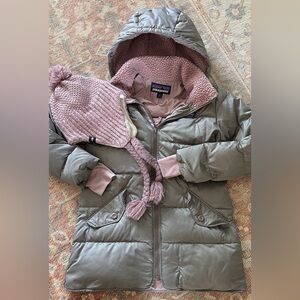 Patagonia Kids Puffer Jacket - Olive and Pink